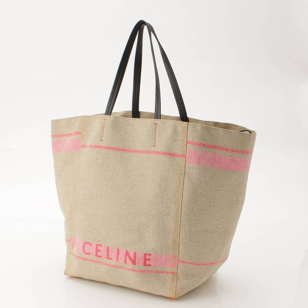 Celine Phantom Beige Canvas Cabas Pink Bag Tote